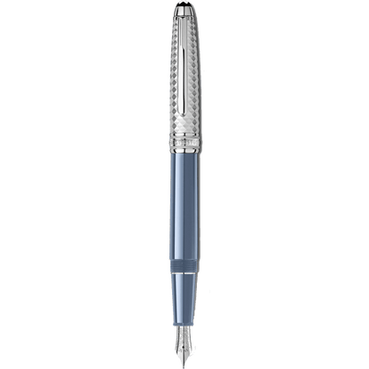 Montblanc Meisterstück Glacier Doué Blue M Nib Fountain Pen 129403