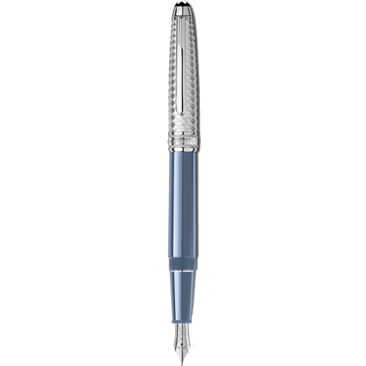 Montblanc Meisterstück Glacier Doué Blue M Nib Fountain Pen 129403