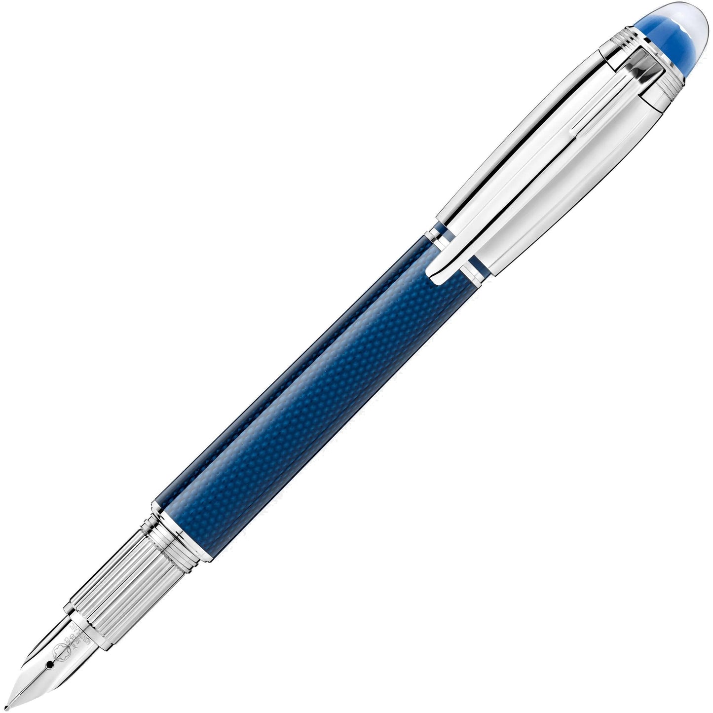 Montblanc StarWalker Blue Planet Metal Doué Steel Blue Resin Fountain Pen M Nib 125284