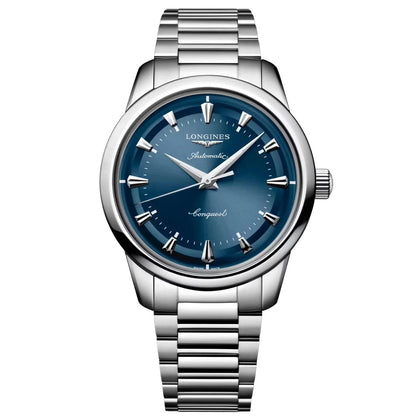 Longines Heritage 40mm Blue Dial Deep Dial Stainless Steel Watch Protected by the Swiss Federal Office