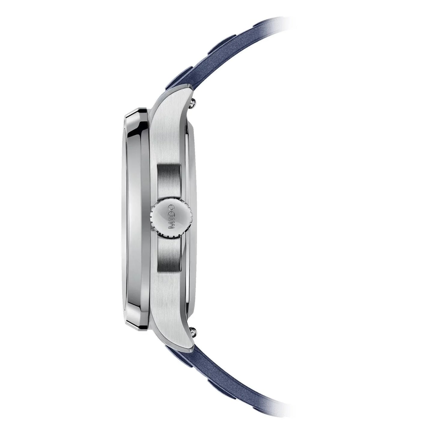 Gorgeous Swiss Mido Multifort TV Big watch with steel case and blue leather strap with big date
