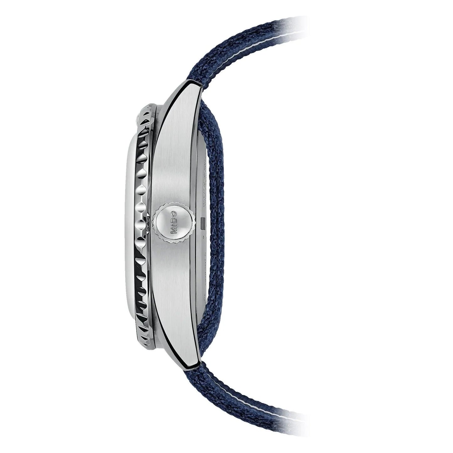 Mido Ocean Star Special Edition 40mm Blue GMT Watch with Navy Blue Fabric Strap
