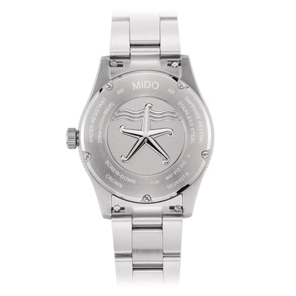 Mido Ocean Star 39mm Blue Steel Watch with Screw-Down Crown and Sapphire Crystal