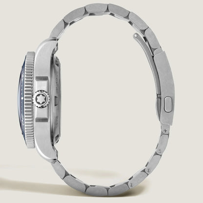 Montblanc Iced Sea Oxygen Deep 43mm Blue Titanium Watch with Interlock Bracelet and Textured Bezel