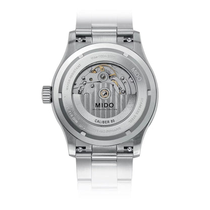 Mido multifort m freeze 42mm turquoise automatic steel with vertical satin finish and c�tes de gen�ve movement
