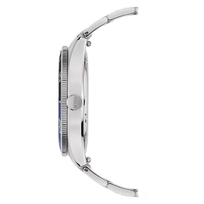 Mido Ocean Star 39mm Blue Automatic Steel Watch with Polished Stainless Steel Case and Strap and Textured Bezel