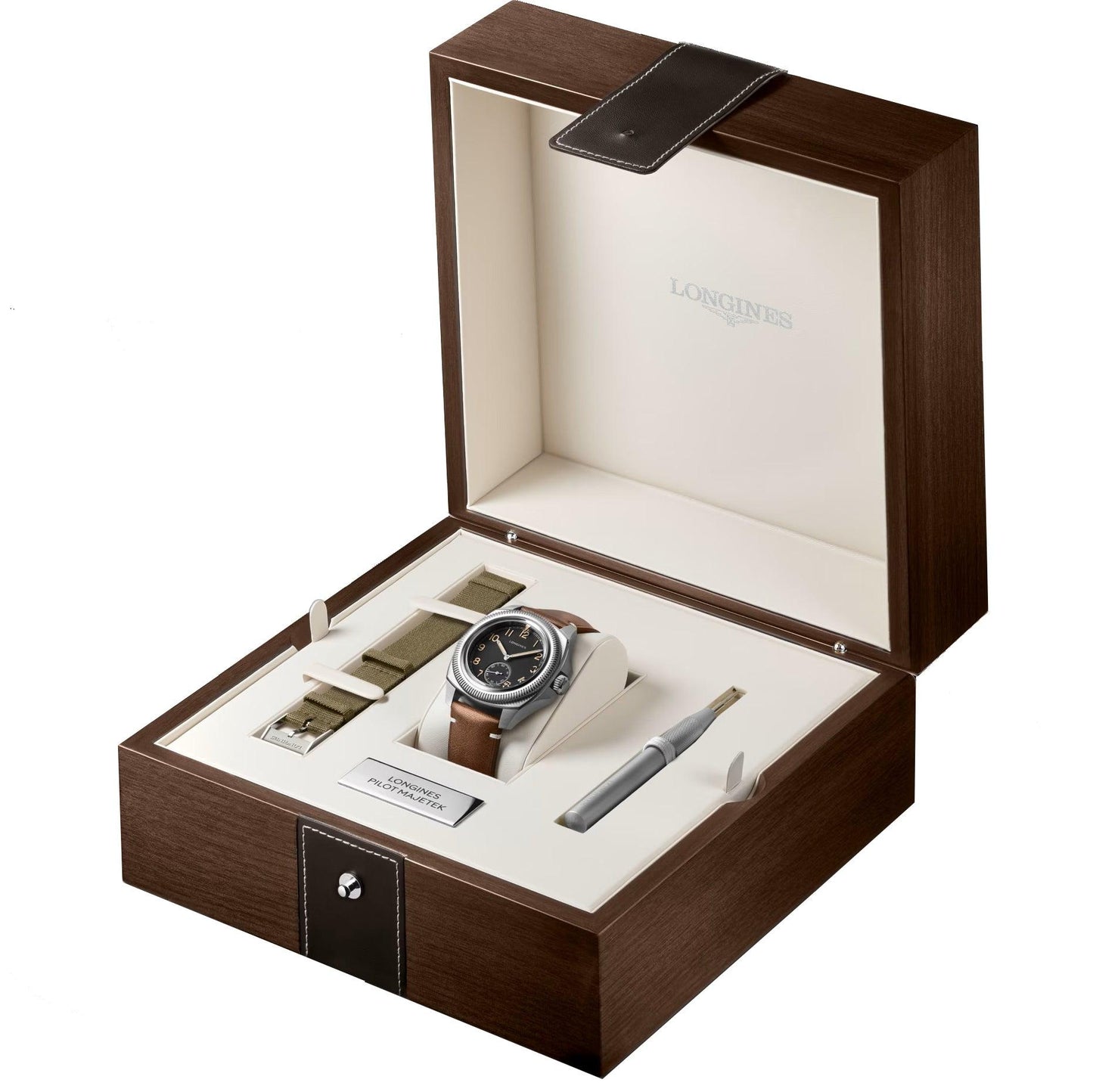 Longines Pilot Majetek Box Edition 43mm black automatic steel watch L2.838.4.53.9
