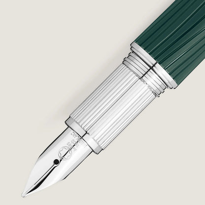 Montblanc Starwalker Polargreen Fountain Pen, deep green with silver accents and shiny metal medium tip