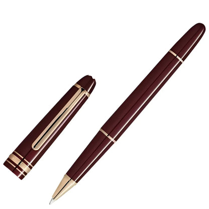 Montblanc Meisterst�ck Classique Bordeaux Rollerball Pen with Gold Finish and Matching Cap in Deep Bordeaux Color