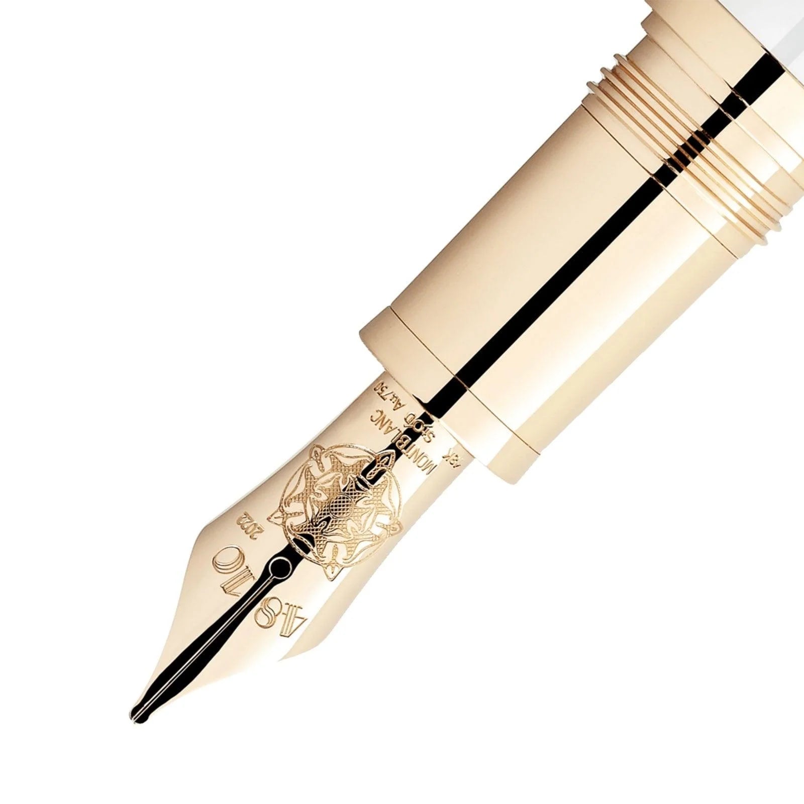 Montblanc Patron Fountain Pen Cream Gold Exclusive with Gold Details and M Tip Queen Victoria Edition