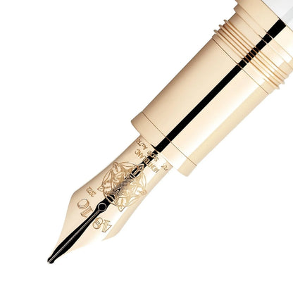 Montblanc Patron Fountain Pen Cream Gold Exclusive with Gold Details and M Tip Queen Victoria Edition