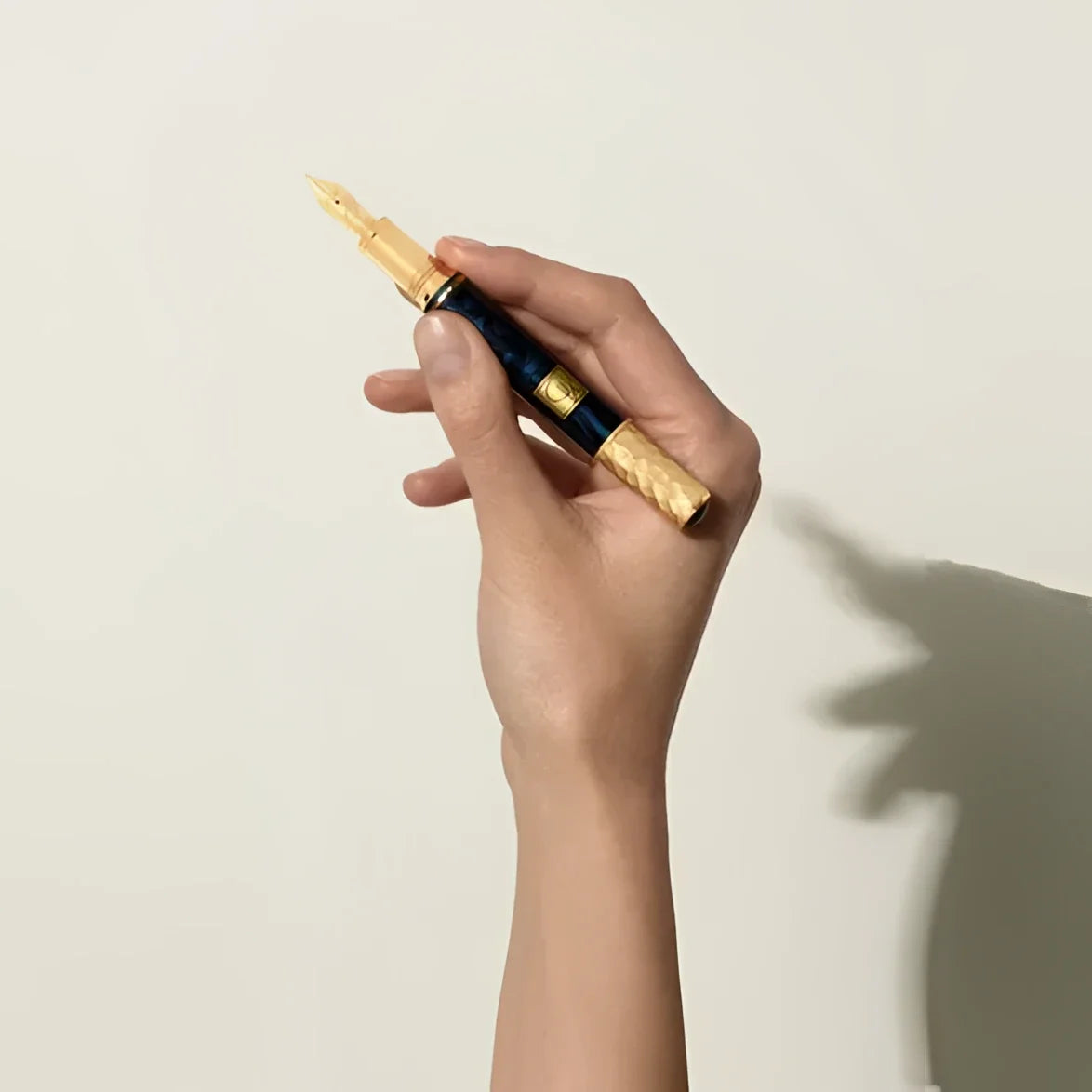 Montblanc Masters of Art Navy Blue Fountain Pen with Gold Trim Inspired by Gustav Klimt Limited Edition