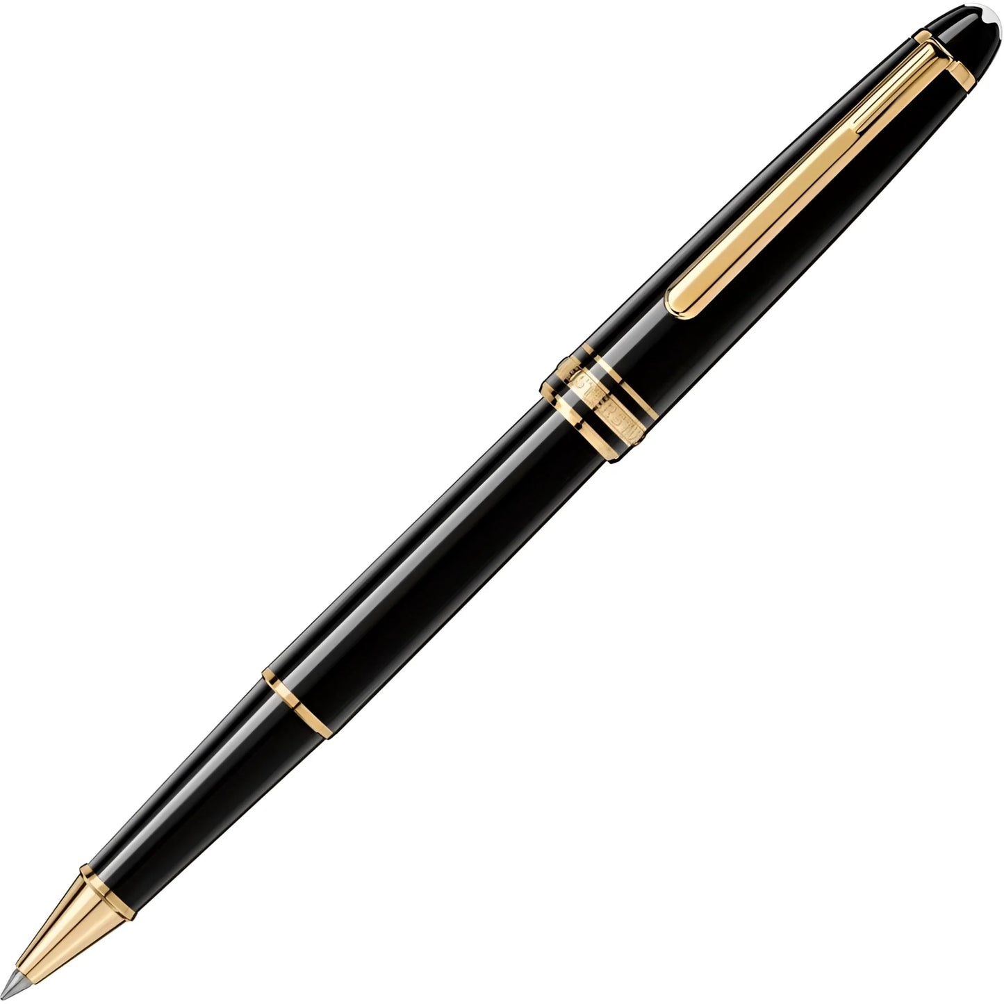 Montblanc roller meisterstück gold-coated classico 132457 penna roller in nero con rifiniture dorate e finitura lucida