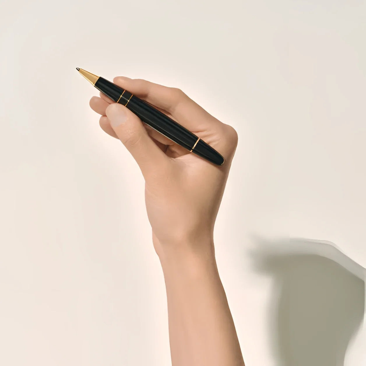 Montblanc Meisterstuck Legrand Rollerball Pen 132454 in black precious resin with gold accents and elegant shiny finish