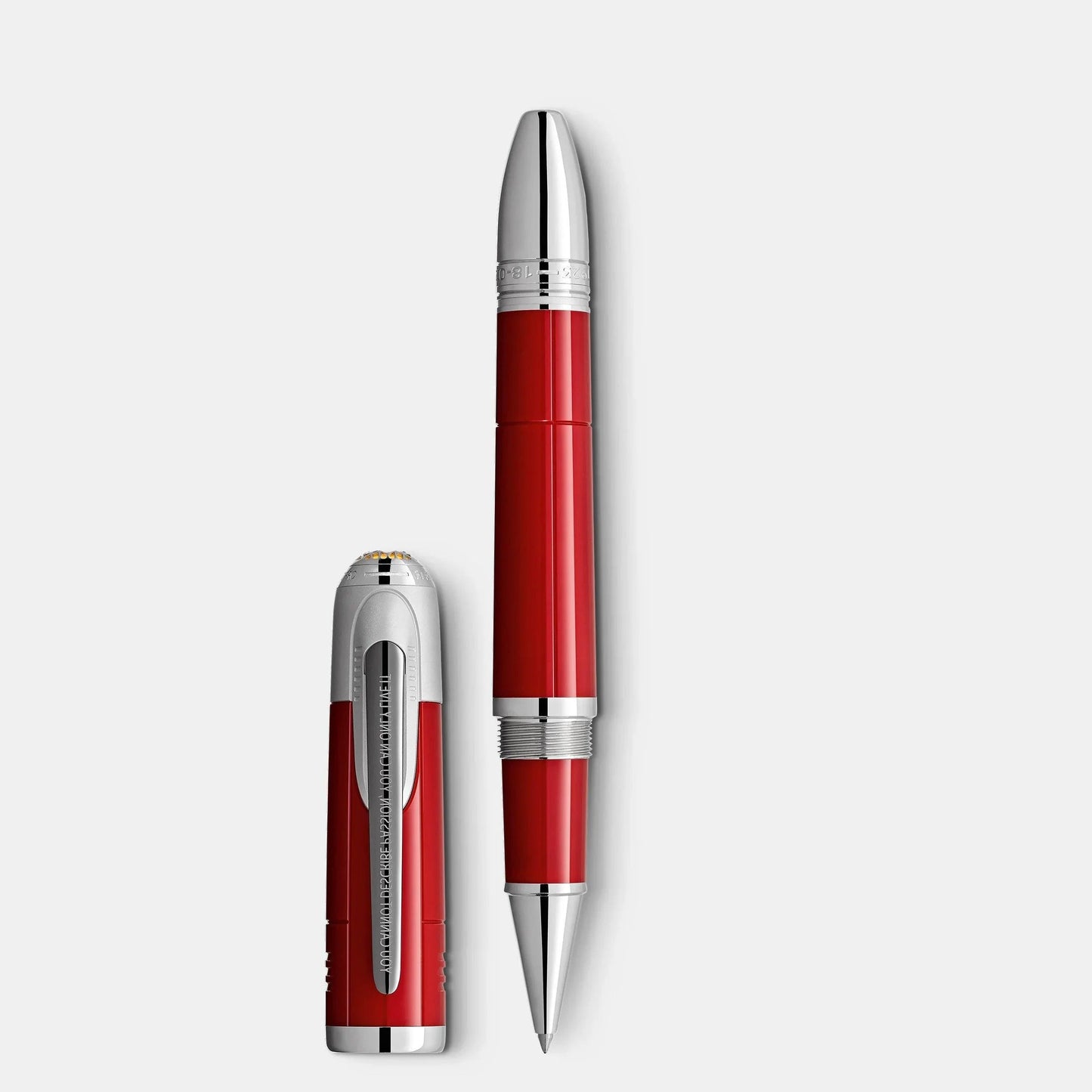Montblanc Meisterst�ck rollerball pen red with silver accents tribute to Enzo Ferrari Scuderia Ferrari