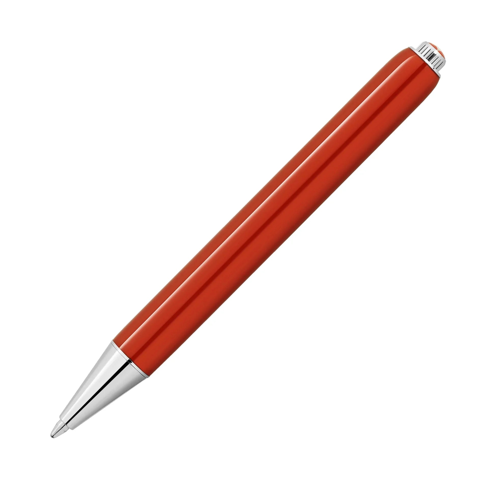 Penna a sfera montblanc heritage collection rouge et noir baby edizione speciale color corallo con punta cromata lucida