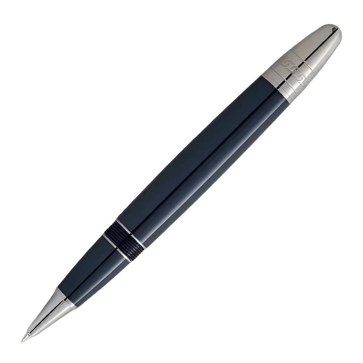 Montblanc roller legrand meisterst�ck around the world pen in navy blue with silver accents and textured grip band