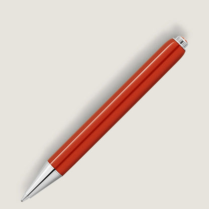 Penna a sfera montblanc heritage collection rouge et noir baby color corallo con dettagli in argento lucido