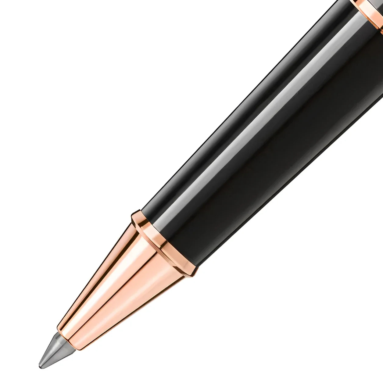 Montblanc rollerball meisterstuck classique red gold 132487 rollerball pen in black precious resin with shiny red gold details