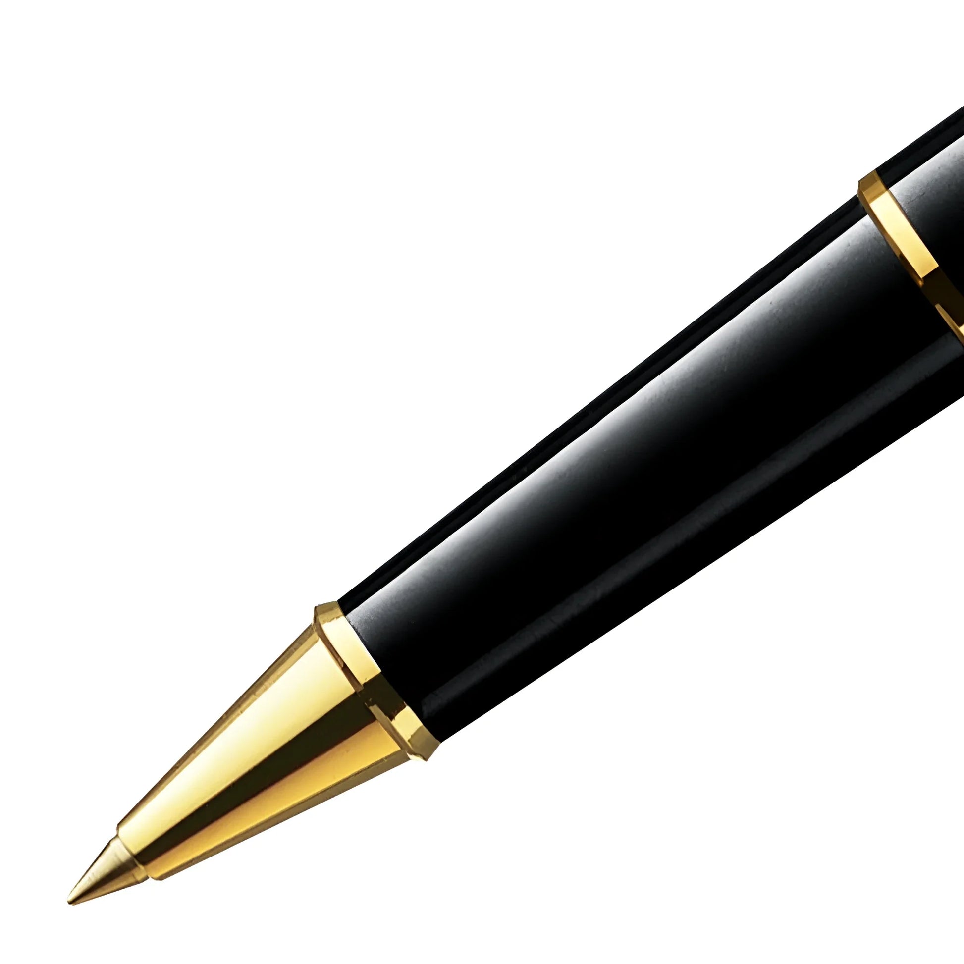 Montblanc roller meisterstück rollerball pen black and gold with sleek glossy finish gold-coated classique 132457