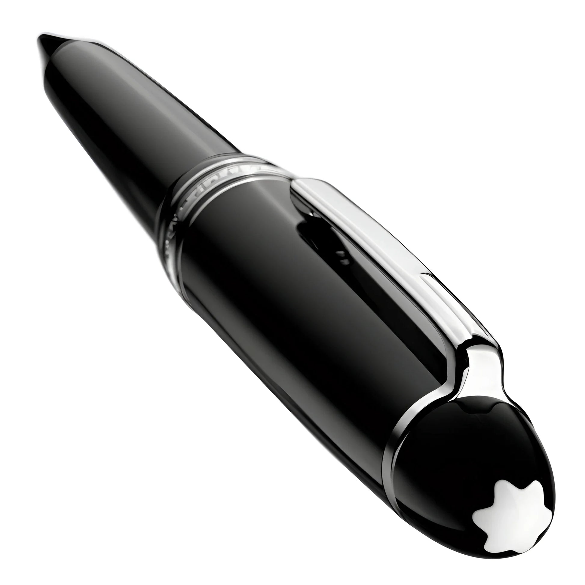 Montblanc penna a sfera meisterstück platinum legrand 132450 con finitura lucida nera e dettagli in argento