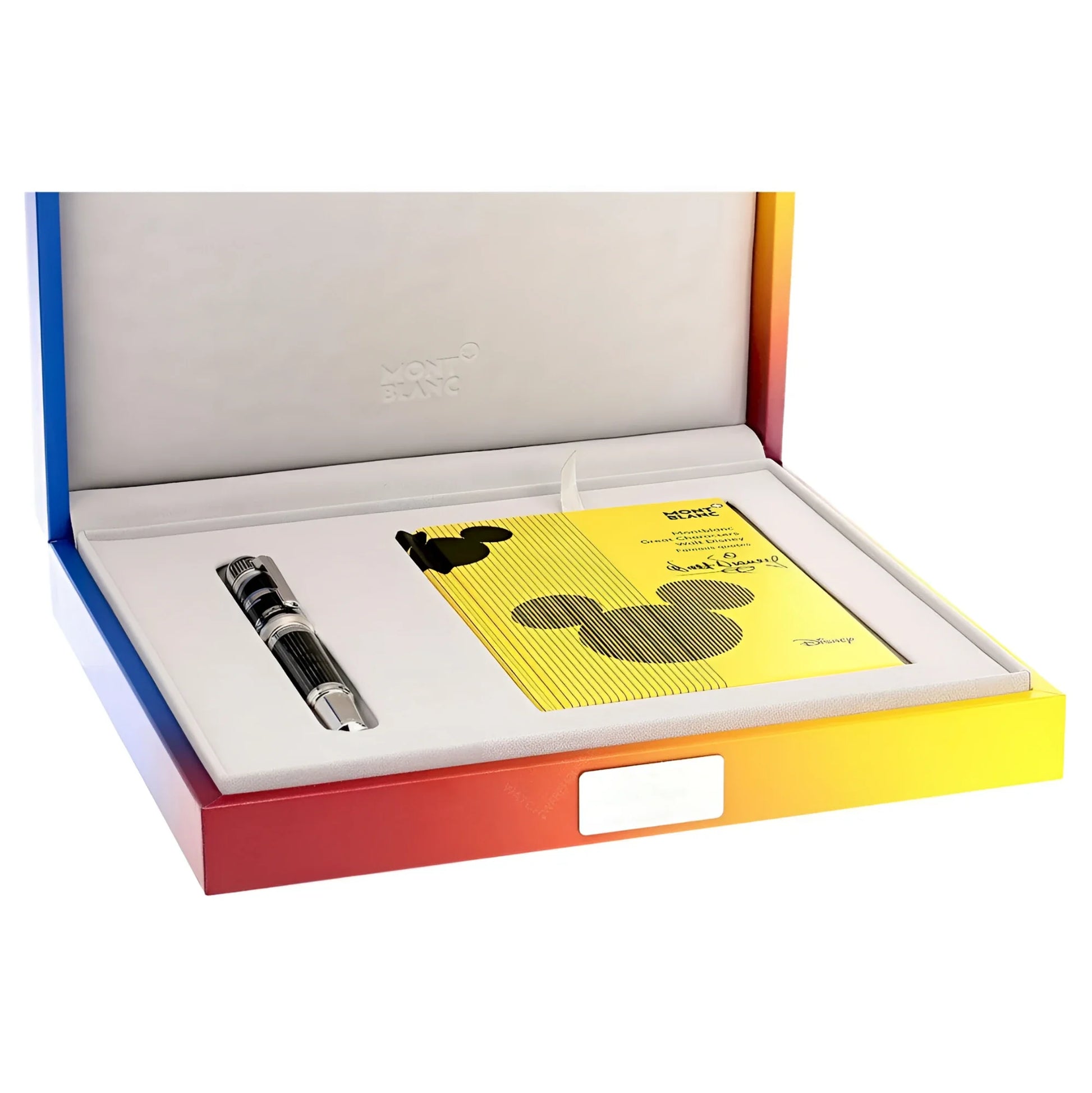 Montblanc rollerball great characters walt disney limited edition fountain pen with black and silver accents and rainbow box