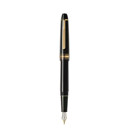 Stilografica meisterstück gold-coated nera con finitura oro e pennino in argento modello 132464 classe e eleganza