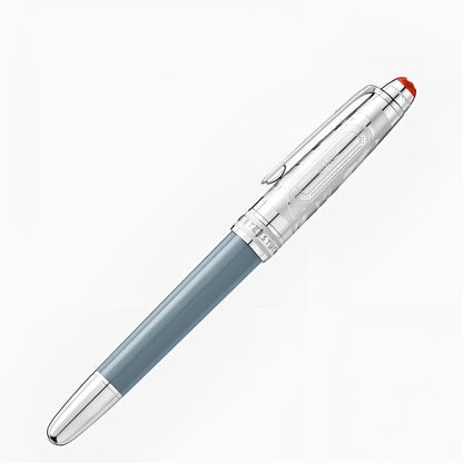 Montblanc roller meisterst�ck x olympic heritage chamonix 1924 dou� classique pen with matte gray barrel and silver accents