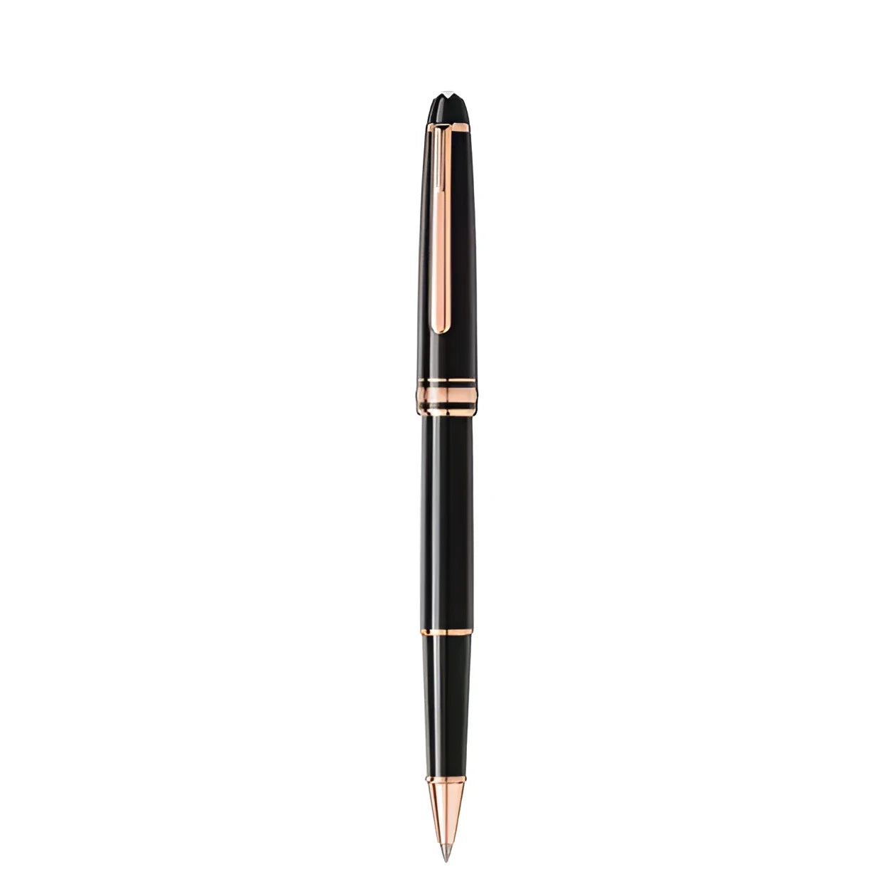 Montblanc Meisterst�ck Rollerball in black precious resin with red gold details and elegant shiny finish