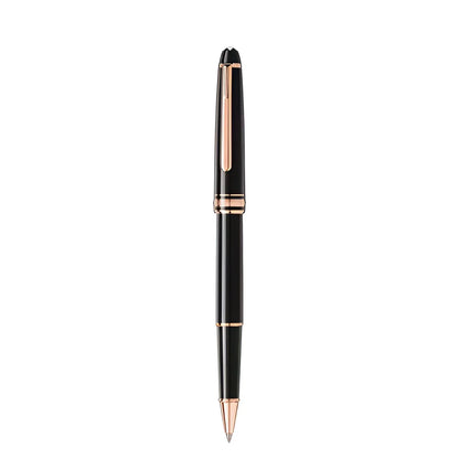 Montblanc Meisterst�ck Rollerball in black precious resin with red gold details and elegant shiny finish