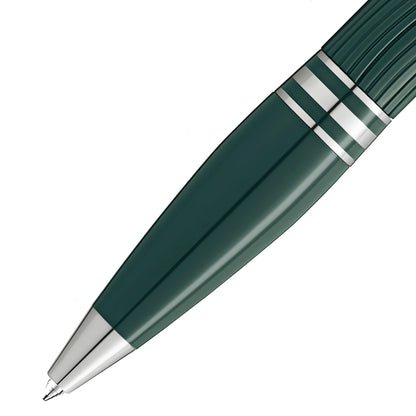 Montblanc Starwalker Polargreen ballpoint pen in dark green with silver accents and ribbed grip captures the magic of the Northern Lights.