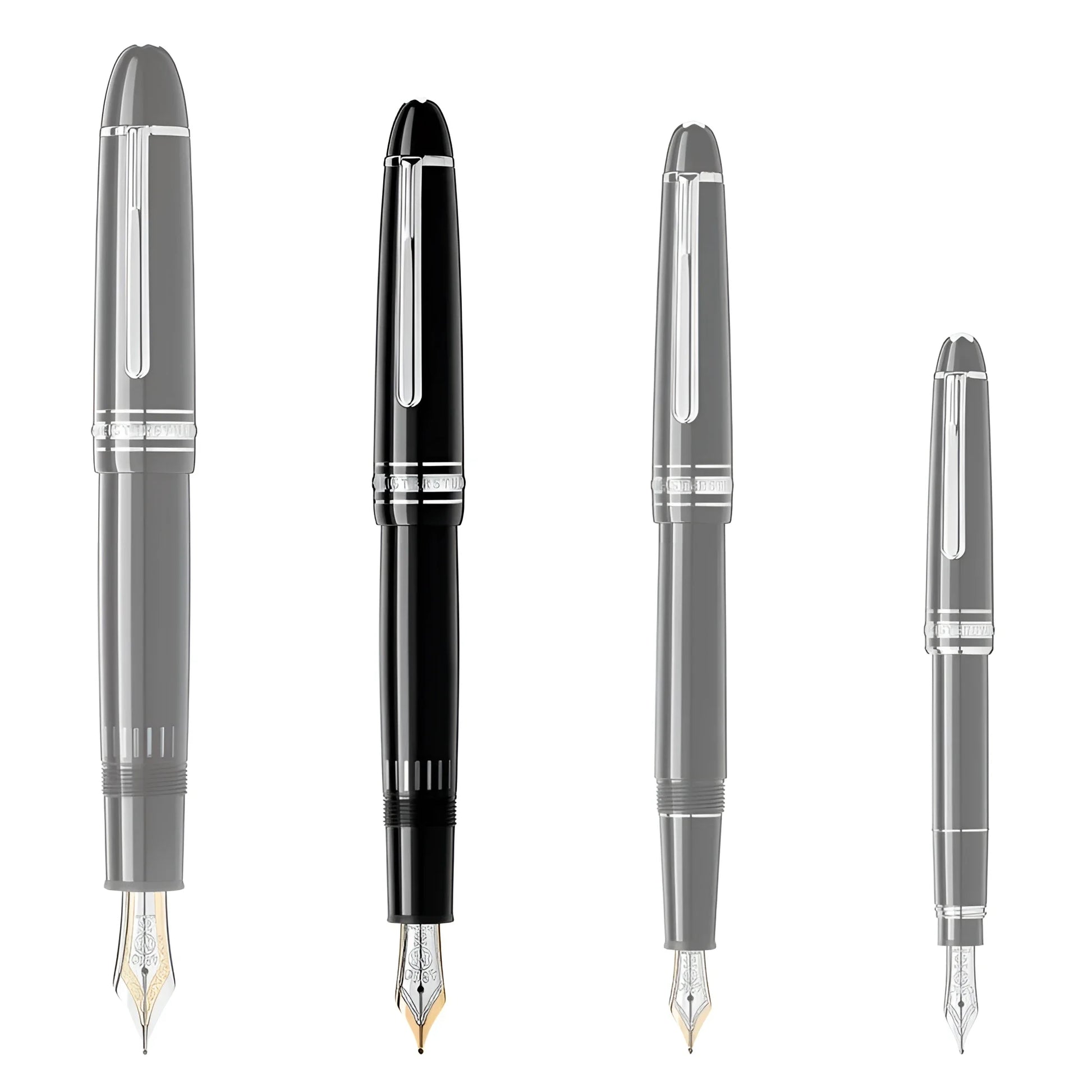 Montblanc stilografica meisterstück platinum legrand punta m 132443 con pregiata resina nera e pennini in oro