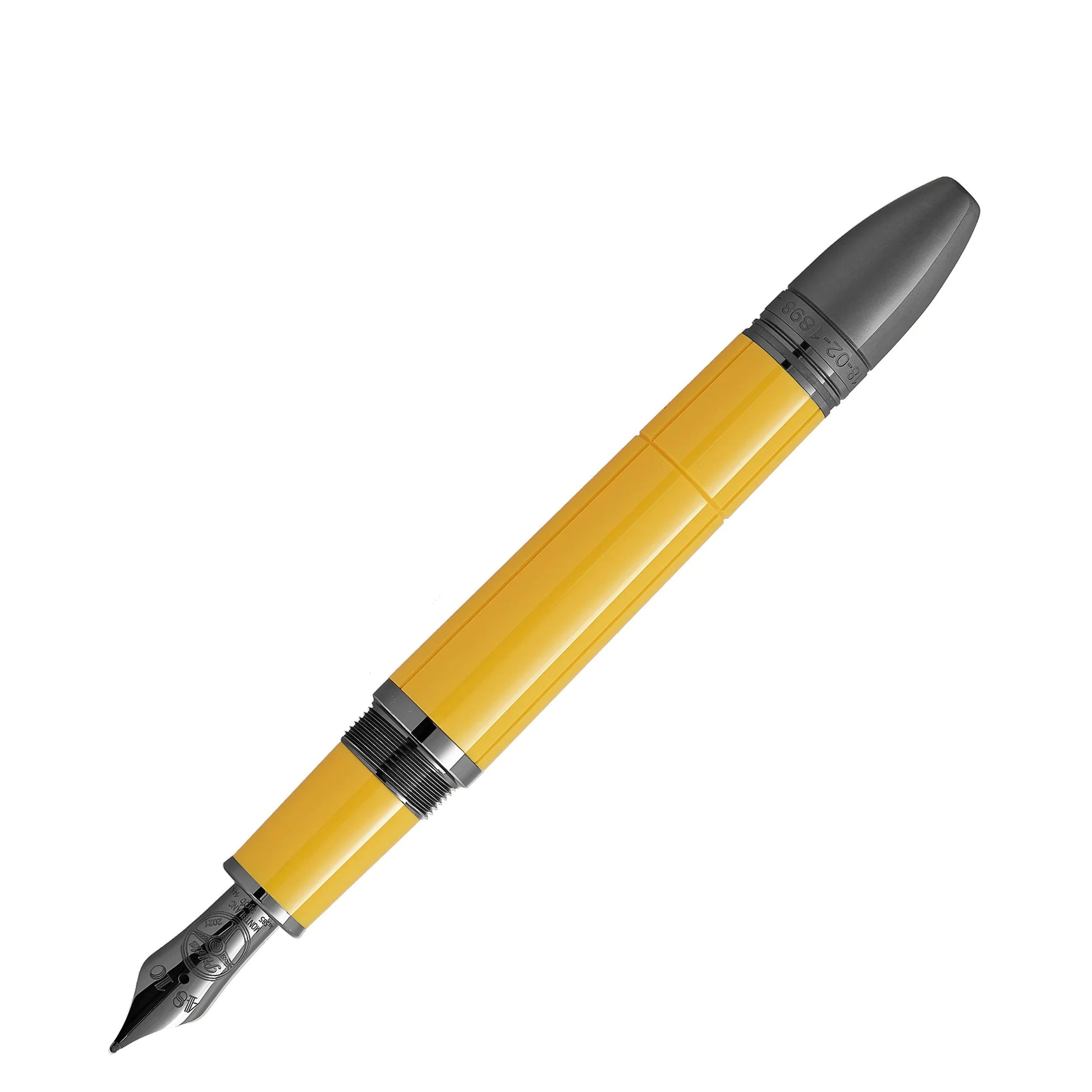 Montblanc stilografica great characters enzo ferrari speciale giallo modena 130661 con finitura lucida e dettagli argento