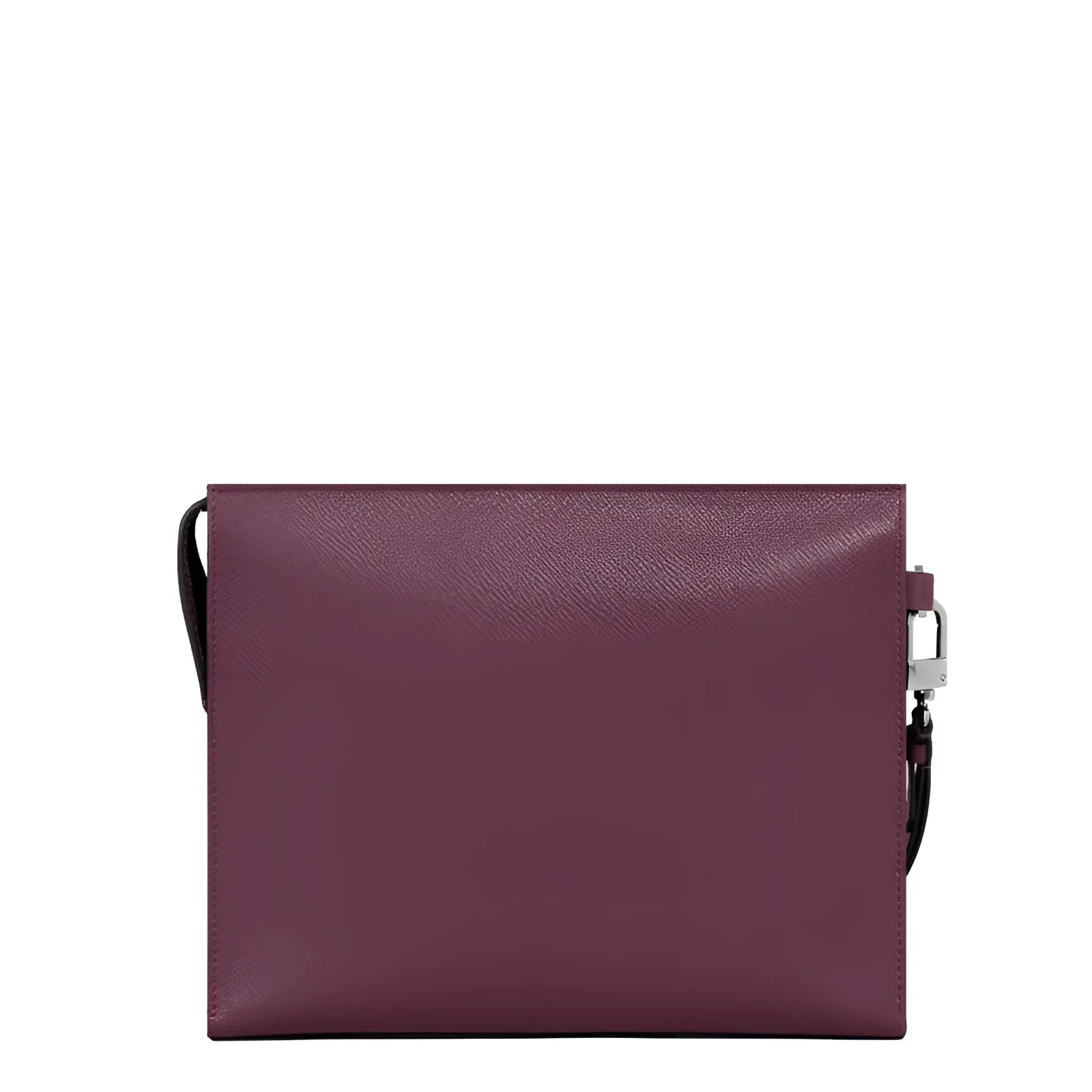 Montblanc sartorial pochette cassis 199366 in burgundy leather with textured surface and silver metal details refined tailored pochette for daily essentials