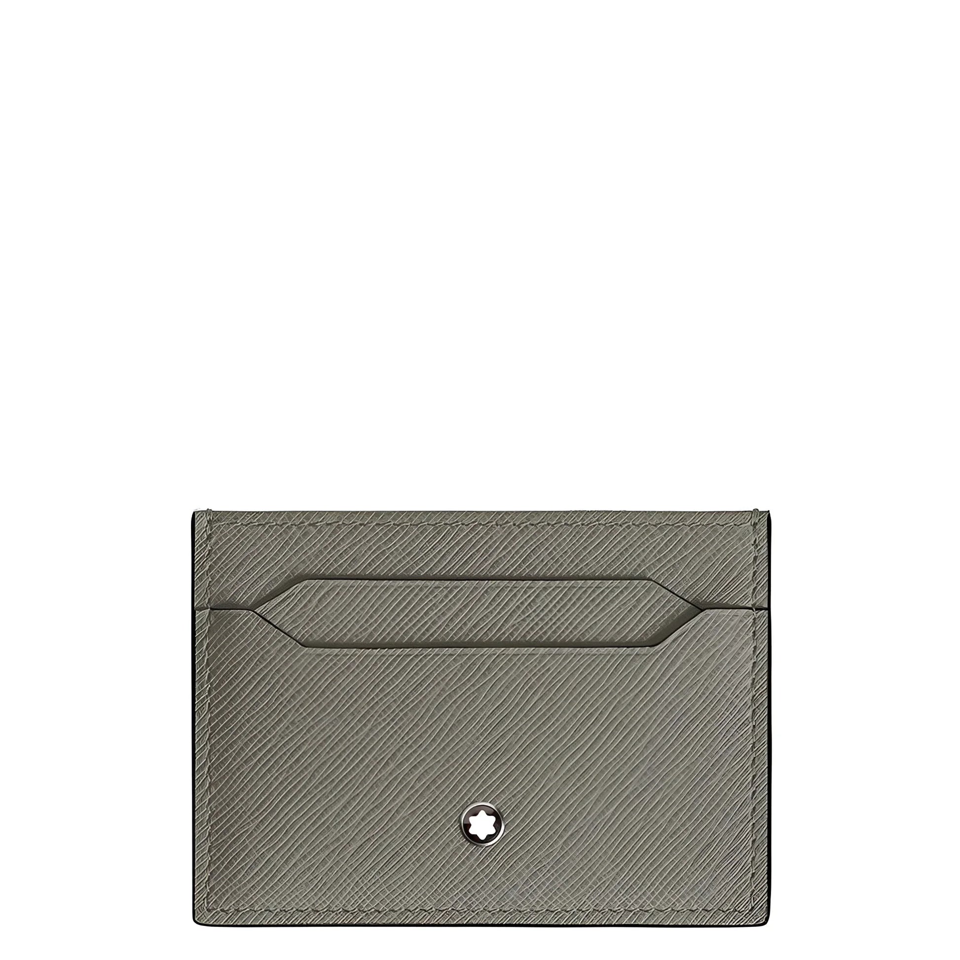 Montblanc Sartorial Card Holder in Medium Grey Saffiano Leather with Grey Card Holder and Silver Star