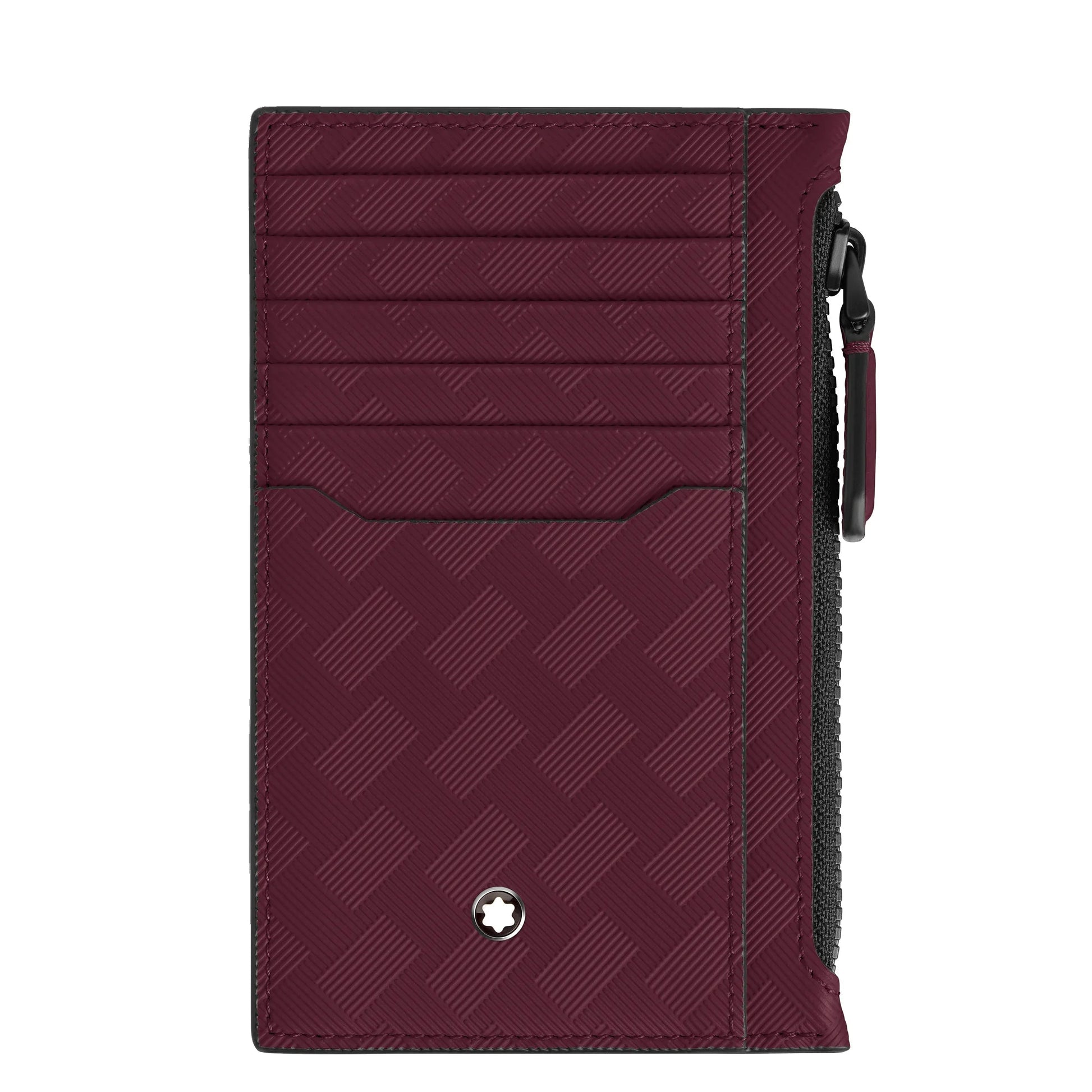 Montblanc Extreme 3.0 Card Holder in Burgundy with 8 Compartments and Diagonal Pattern Zipper and Black Puller