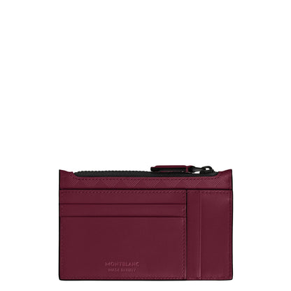 Montblanc Extreme 3.0 Card Holder in Burgundy Leather with Black Zipper and Embossed Logo