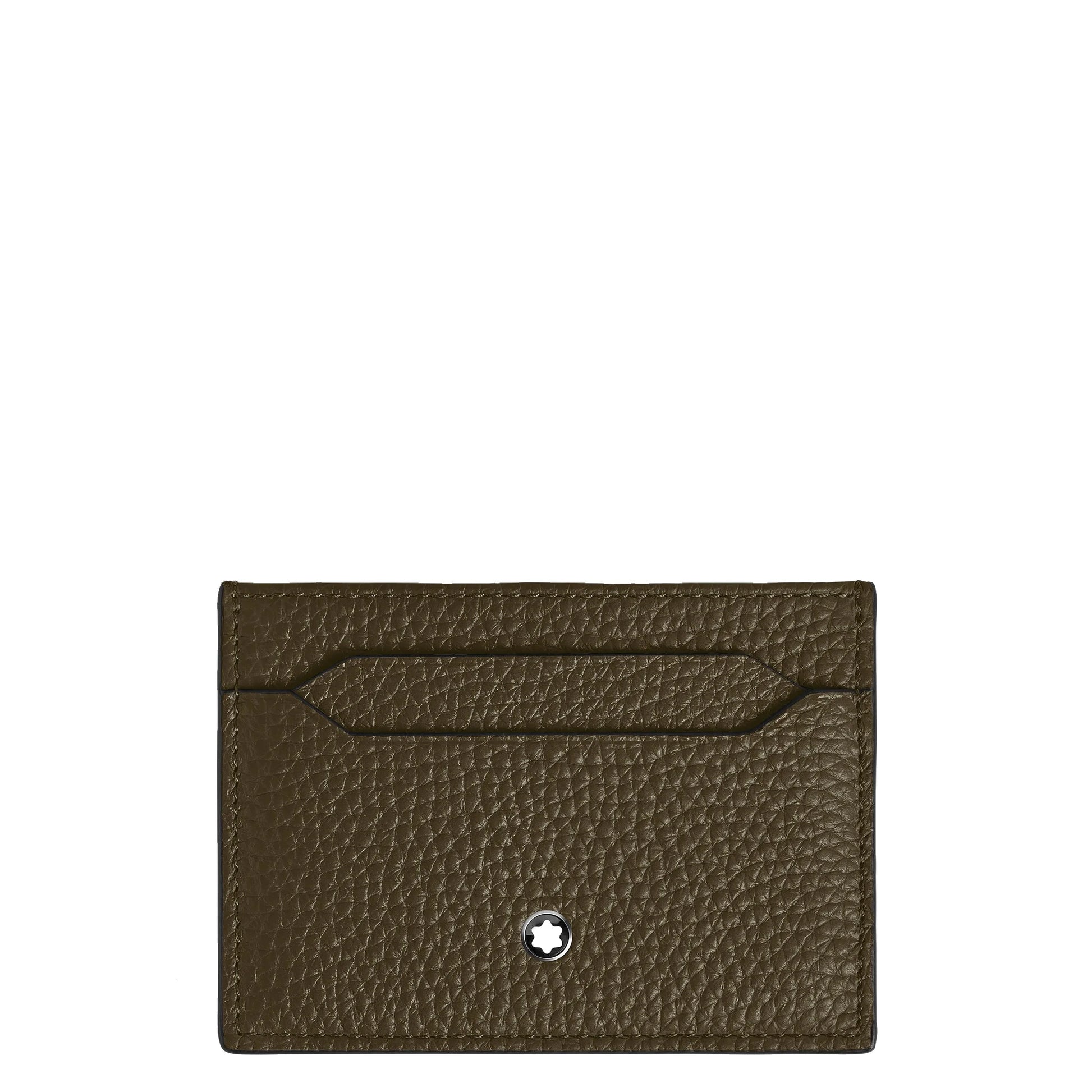Montblanc Premium Calfskin Card Holder in Khaki Olive Green with Silver Star adds elegance and functionality.