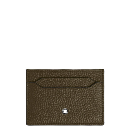 Montblanc Premium Calfskin Card Holder in Khaki Olive Green with Silver Star adds elegance and functionality.