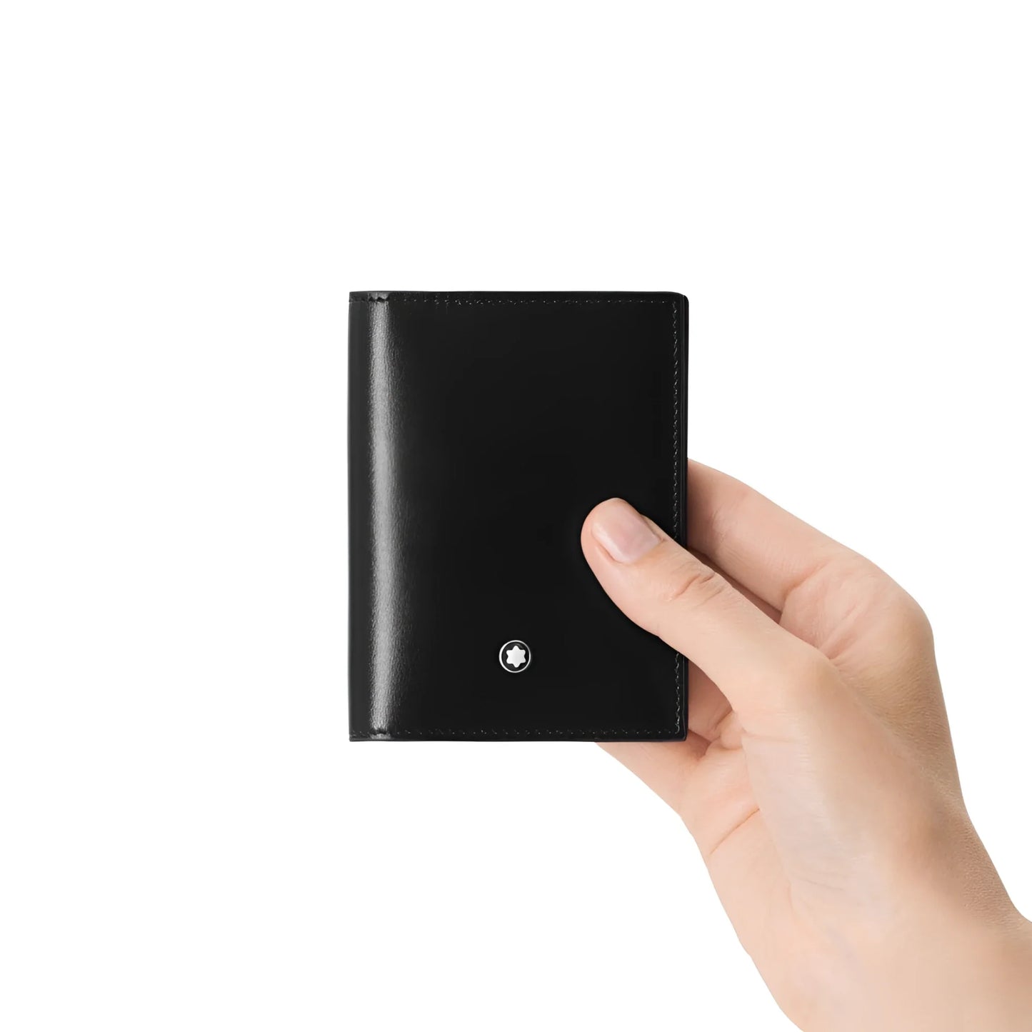 Montblanc Meisterst�ck card holder in black leather with silver star logo and four compartments model 198321