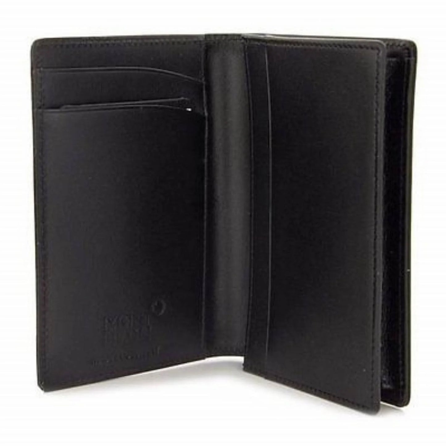 Montblanc Meisterst�ck black leather card holder with four compartments and embossed logo inside