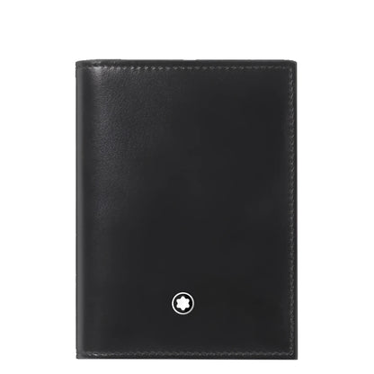 Montblanc Meisterst�ck card holder in black leather with silver Montblanc emblem on the front, model 198321