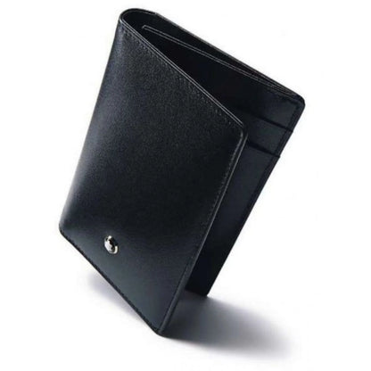Montblanc Meisterst�ck Black Leather Card Holder with Silver Emblem and Four Pockets Model 198321