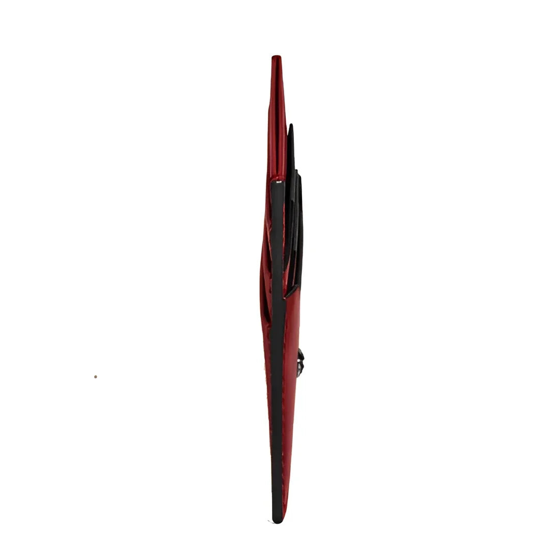 Montblanc card holder in red leather with black interior and small metal closure, soft model in dark rust