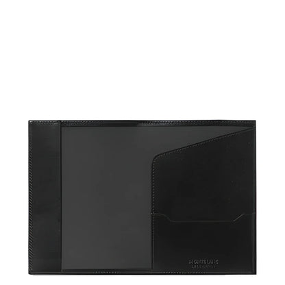 Montblanc Meisterst�ck passport holder in black leather with minimalist design and fine stitching at the edges