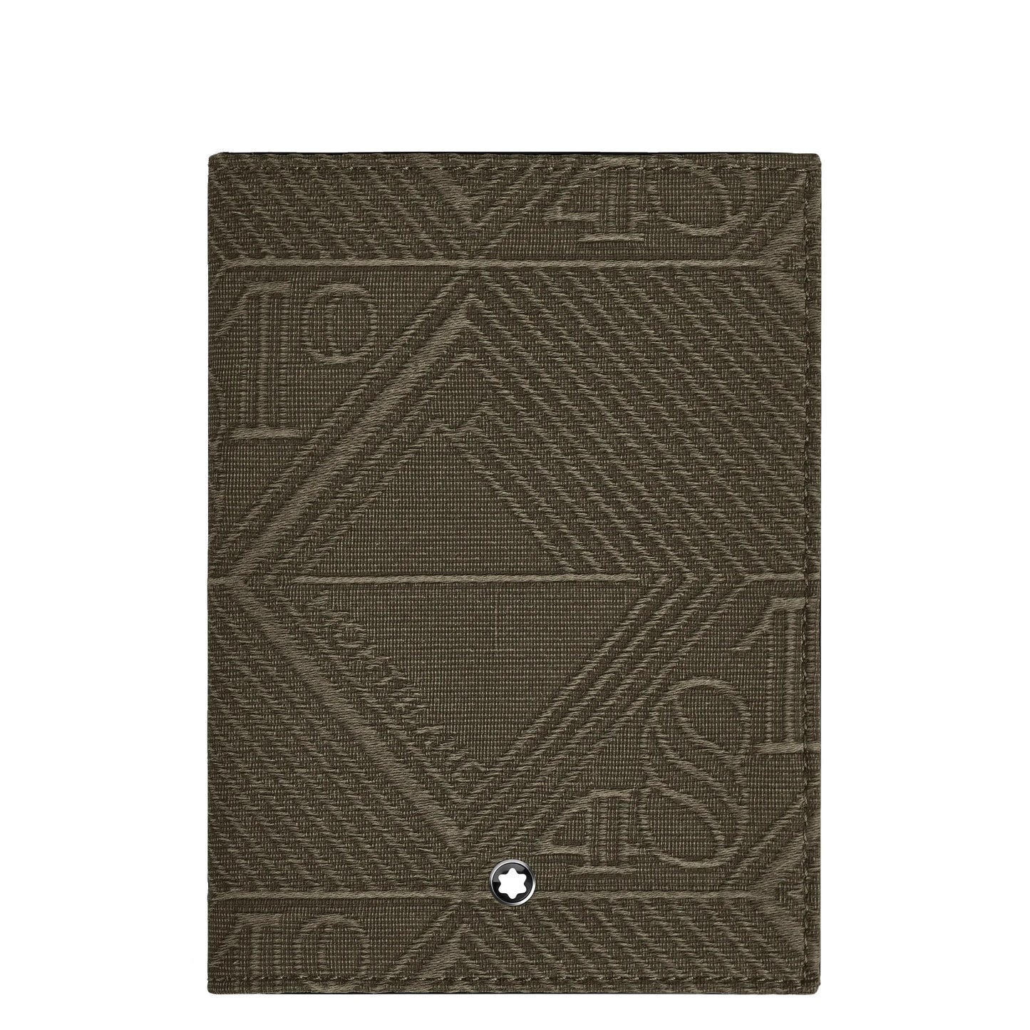 Montblanc Passport Holder Khaki Green with Textured Archives Pattern and Silver Star