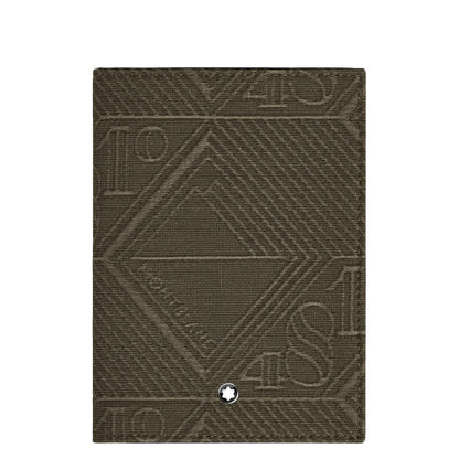 Montblanc Passport Holder Khaki Green with Textured Archives Pattern and Silver Star