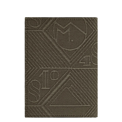 Montblanc Passport Cover Khaki Green with textured archive-inspired pattern and debossed geometric design