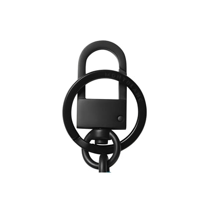 Montblanc Extreme 3.0 Fern Blue Key Ring in matt black metal with minimalist padlock design and Montblanc engraving
