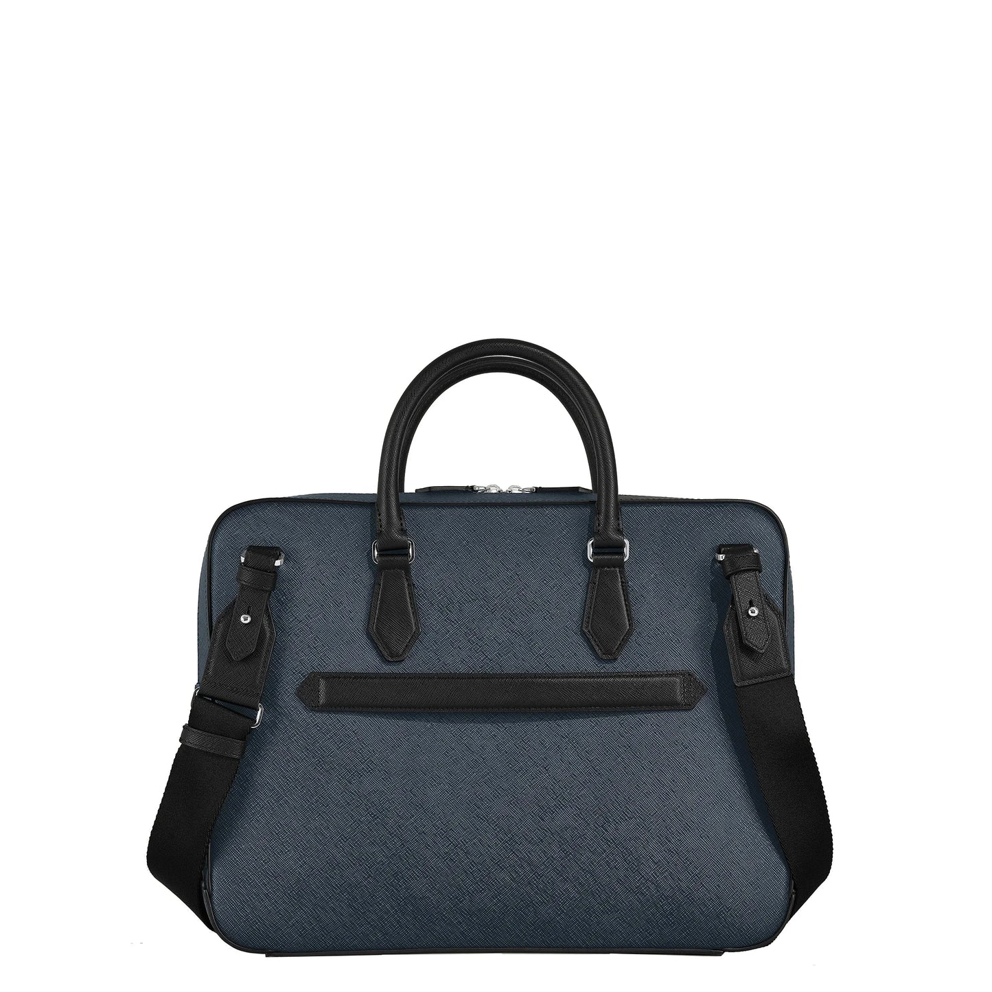 Montblanc Medium Document Case in Blue Tweed with Elegant Presentation Briefcase and Roomy Main Compartment